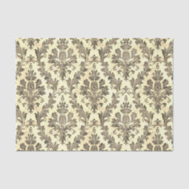 ヴィンテージセピア装飾用ダマスクパターン 薄葉紙