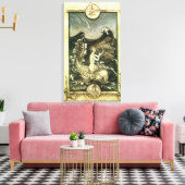 ヴィンテージセピア調マーメイド海プリント キャンバスプリント (インサイチュ (リビング))