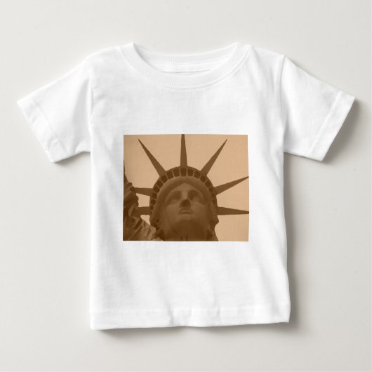 ヴィンテージセピア音自由の女神 ベビーTシャツ (正面)