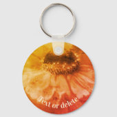 ヴィンテージセピア《植物》百日草の花パーソナライズされた キーホルダー (裏面)