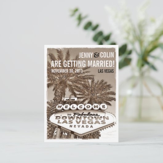 ヴィンテージセピアLas Vegas写真保存 案内ポストカード (スタンド正面)