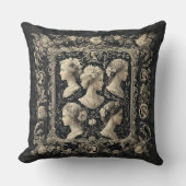 ヴィンテージセピビクトリアンアカメオスダークグレー クッション (正面)