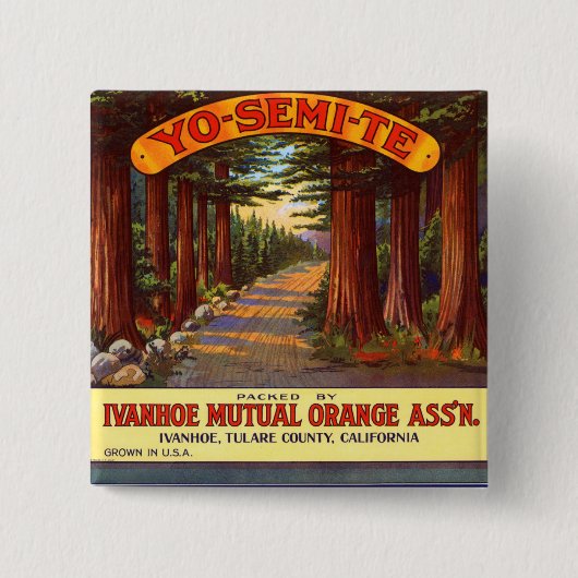 ヴィンテージセミオレンジラベル 缶バッジ (正面)