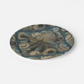 ヴィンテージセラミックタイルタコ ペーパープレート (アングル)