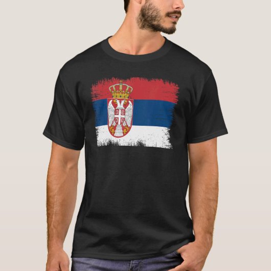 ヴィンテージセルビア国旗セルビア独立記念日 Tシャツ (正面)