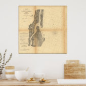 ヴィンテージセントオーガスティン港の地図(1862) ポスター (キッチン)