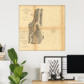 ヴィンテージセントオーガスティン港の地図(1862) ポスター (ホームオフィス)