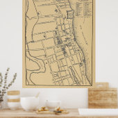ヴィンテージセントオーガスティンFLの地図(1889) ポスター (キッチン)