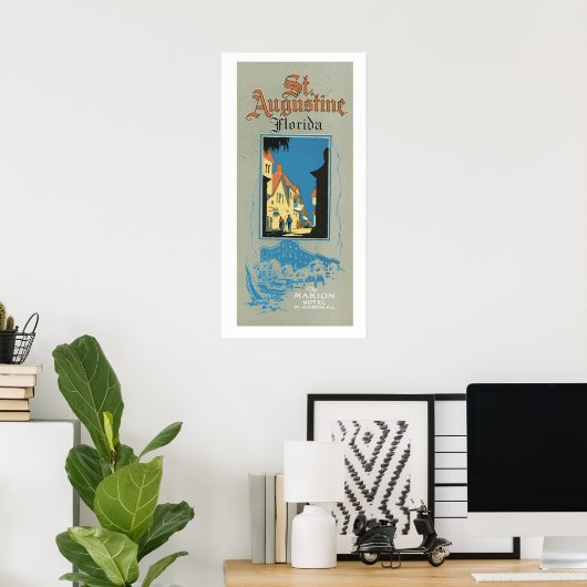 ヴィンテージセントオーガスティンFlorida旅行広告アートポスター ポスター (ホームオフィス)