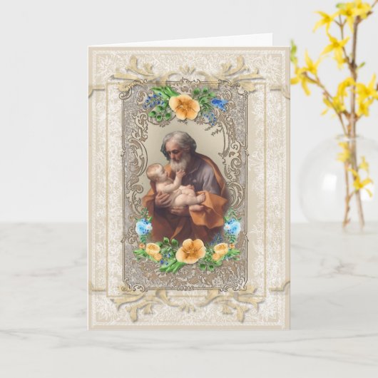 ヴィンテージセントジョゼフイエスカトリックカルド カード (黄色い花)