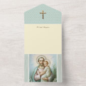 ヴィンテージセントジョゼフイエス宗教聖なる書物、 経典 オールインワン招待状 (内側)