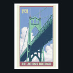 ヴィンテージセントジョンズブリッジ旅行ポスター ポスター<br><div class="desc">ポートランドアーティストのミッチ・フレイは、1930年代から1940年代の旅行広告からインスピレーションを得て、懐かしさを生み出す。この象徴的な橋は、部屋の近くまたは部屋の向こうを見て楽しみである。</div>