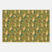 ヴィンテージセントニコラスサンタクロスクリスマスフラット ラッピングペーパーシート (正面2)