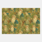 ヴィンテージセントニコラスサンタクロスクリスマスフラット ラッピングペーパーシート (正面)