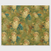 ヴィンテージセントニコラスサンタクロースのクリスマスプレゼント ラッピングペーパー (フラット)