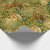 ヴィンテージセントニコラスサンタクロースのクリスマスプレゼント ラッピングペーパー (角)