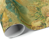 ヴィンテージセントニコラスサンタクロースのクリスマスプレゼント ラッピングペーパー (ロールコーナー)