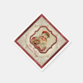 ヴィンテージセントニコラスサンタクロースパーティー スタンダードカクテルナプキン (角)
