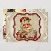 ヴィンテージセントニコラスホホホフォトクリスマスカード シーズンカード (正面/裏面)