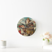 ヴィンテージセントニコラス子供へギフトウォールクロック ラウンド壁時計 (ホーム)