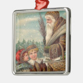 ヴィンテージセントニコラス&キッズスクエアオーナメント メタルオーナメント (左)