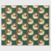 ヴィンテージセントニックサンタクロースクリスマスギフト ラッピングペーパー (フラット)