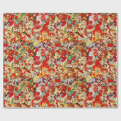 ヴィンテージセントバレンタインデーのカード赤いハート ラッピングペーパー (フラット)