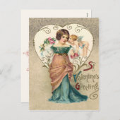 ヴィンテージセントバレンタイン挨拶はがき シーズンポストカード (正面/裏面)