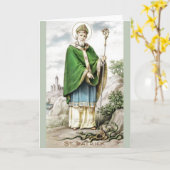 ヴィンテージセントパトリックとヘビのグリーティングカード カード (黄色い花)