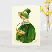 ヴィンテージセントパトリックのデイガールカード カード (黄色い花)