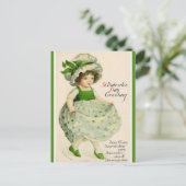 ヴィンテージセントパトリックの女の子をボンネットに ポストカード (スタンド正面)