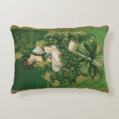 ヴィンテージセントパトリックの日のお土産アイリッシュグラス アクセントクッション (正面)