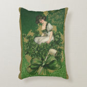 ヴィンテージセントパトリックの日のお土産アイリッシュグラス アクセントクッション (正面(垂直))