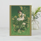 ヴィンテージセントパトリックの日のお土産アイリッシュグラス カード (スタンド正面)