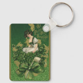 ヴィンテージセントパトリックの日のお土産アイリッシュグラス キーホルダー (裏面)