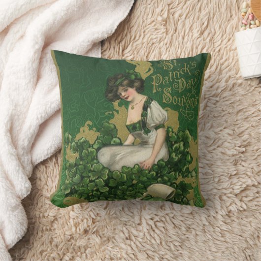 ヴィンテージセントパトリックの日のお土産アイリッシュグラス クッション (ブランケット)
