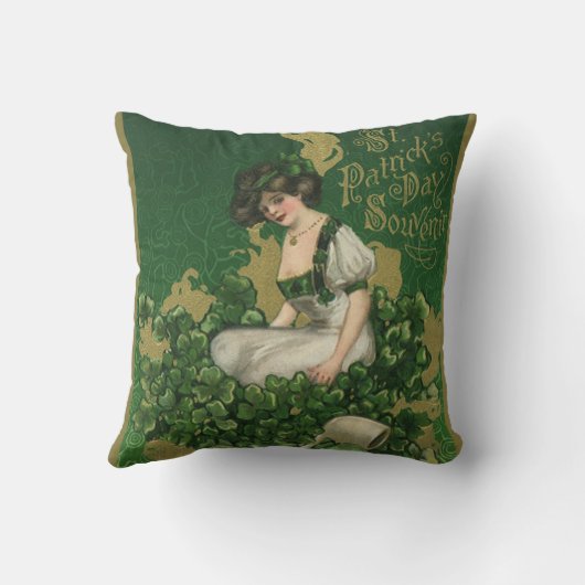 ヴィンテージセントパトリックの日のお土産アイリッシュグラス クッション (裏面)