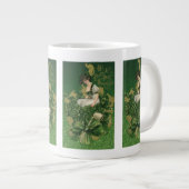 ヴィンテージセントパトリックの日のお土産アイリッシュグラス ジャンボコーヒーマグカップ (正面右)