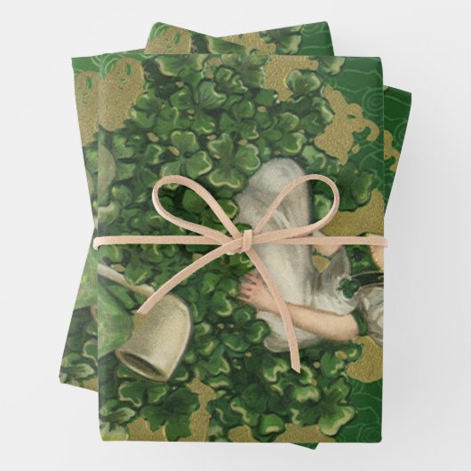 ヴィンテージセントパトリックの日のお土産アイリッシュグラス ラッピングペーパーシート (インサイチュ)