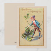 ヴィンテージセントパトリックの日の幸運シャムロック シーズンカード (正面/裏面)