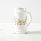 ヴィンテージセントパトリックの日の挨拶ゴールデンバナー ビールジョッキ (正面右)