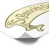 ヴィンテージセントパトリックの日の挨拶ゴールデンバナー ポスター (角)