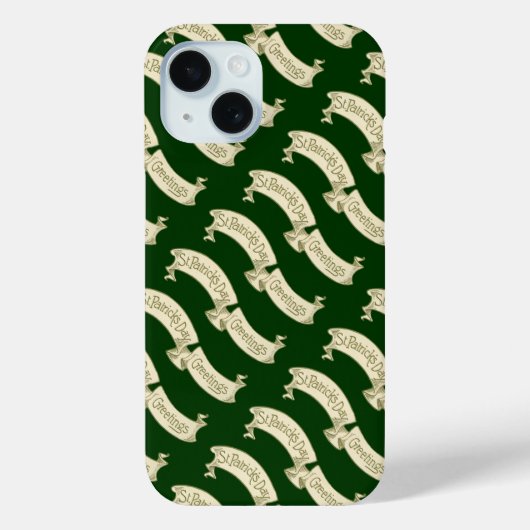 ヴィンテージセントパトリックの日の挨拶ゴールデンバナー Case-Mate iPhoneケース (裏面)