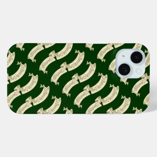 ヴィンテージセントパトリックの日の挨拶ゴールデンバナー Case-Mate iPhoneケース (裏面 (横))