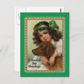 ヴィンテージセントパトリックの日はがき ポストカード (正面/裏面)