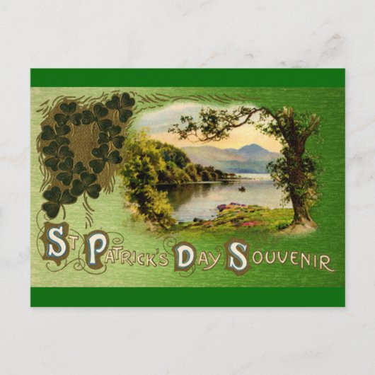 ヴィンテージセントパトリックの日はがき ポストカード (正面)
