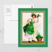 ヴィンテージセントパトリックの日はがき ポストカード (正面/裏面)