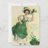 ヴィンテージセントパトリックの日アイルランドのクラスとクローバー カード (正面)