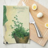 ヴィンテージセントパトリックの日アイルランドのクラスとクローバー キッチンタオル (四つ折り)