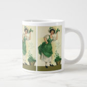 ヴィンテージセントパトリックの日アイルランドのクラスとクローバー ジャンボコーヒーマグカップ (右)